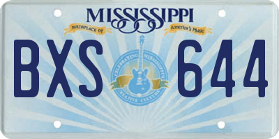 MS license plate BXS644