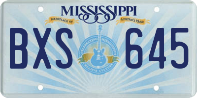 MS license plate BXS645