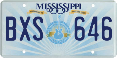 MS license plate BXS646