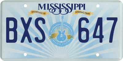 MS license plate BXS647
