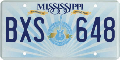 MS license plate BXS648