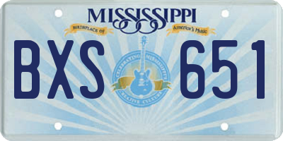 MS license plate BXS651