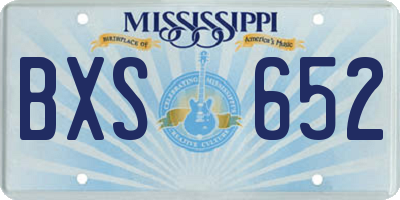 MS license plate BXS652