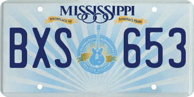 MS license plate BXS653