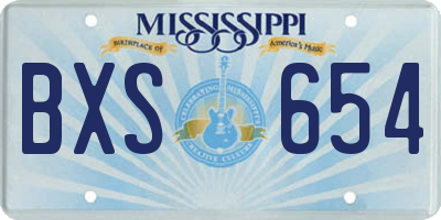 MS license plate BXS654