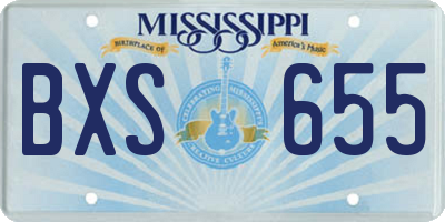 MS license plate BXS655
