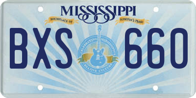 MS license plate BXS660