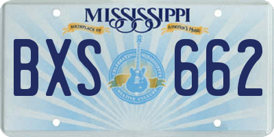 MS license plate BXS662