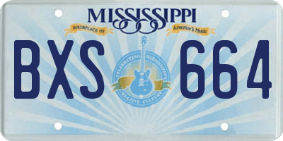 MS license plate BXS664