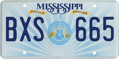 MS license plate BXS665