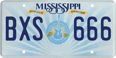 MS license plate BXS666
