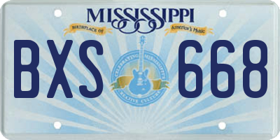 MS license plate BXS668
