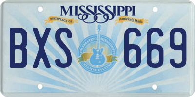 MS license plate BXS669