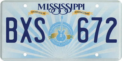MS license plate BXS672