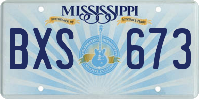 MS license plate BXS673
