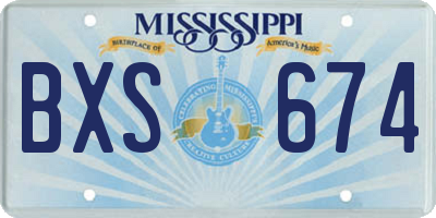 MS license plate BXS674