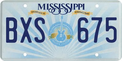 MS license plate BXS675