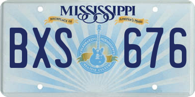 MS license plate BXS676