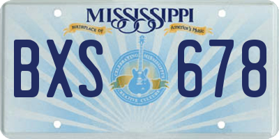 MS license plate BXS678