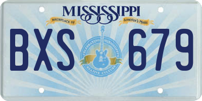 MS license plate BXS679