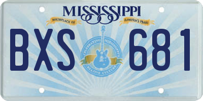 MS license plate BXS681