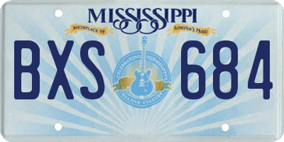 MS license plate BXS684