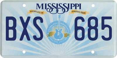 MS license plate BXS685