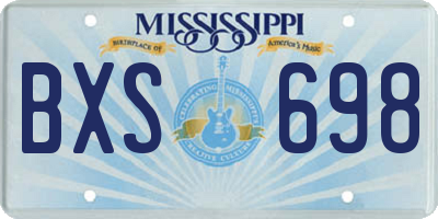 MS license plate BXS698