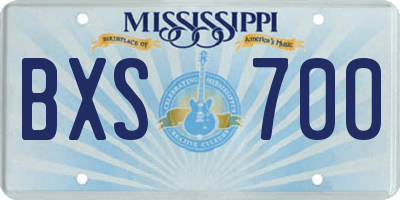 MS license plate BXS700
