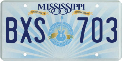 MS license plate BXS703
