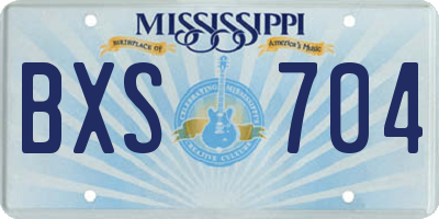 MS license plate BXS704