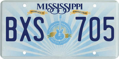 MS license plate BXS705