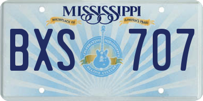 MS license plate BXS707