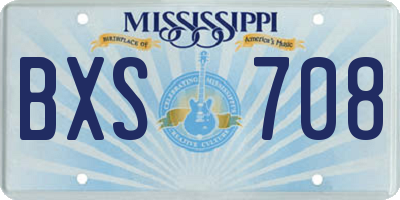 MS license plate BXS708
