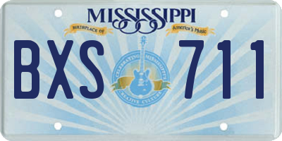 MS license plate BXS711