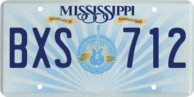 MS license plate BXS712