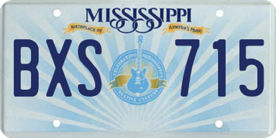 MS license plate BXS715