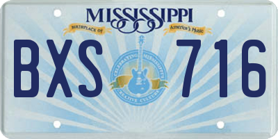 MS license plate BXS716