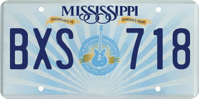 MS license plate BXS718