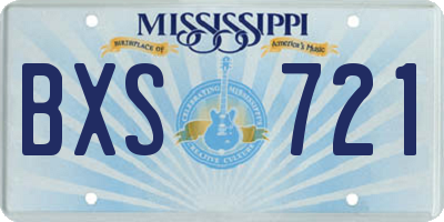 MS license plate BXS721