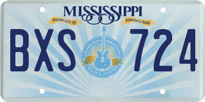 MS license plate BXS724