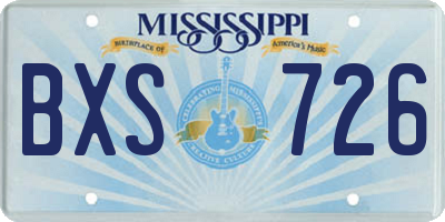 MS license plate BXS726