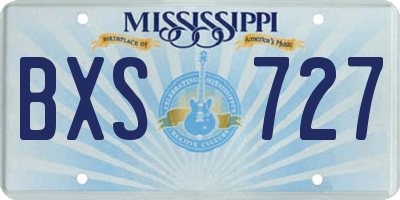 MS license plate BXS727