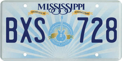 MS license plate BXS728