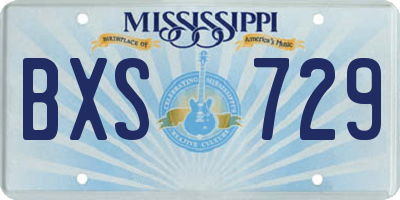 MS license plate BXS729