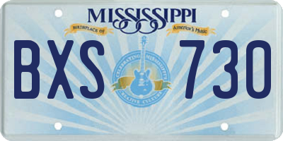 MS license plate BXS730