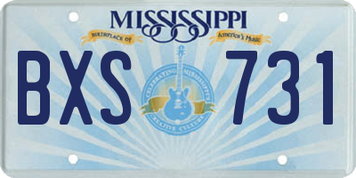 MS license plate BXS731