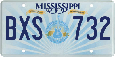 MS license plate BXS732