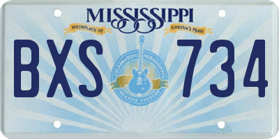 MS license plate BXS734