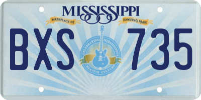 MS license plate BXS735